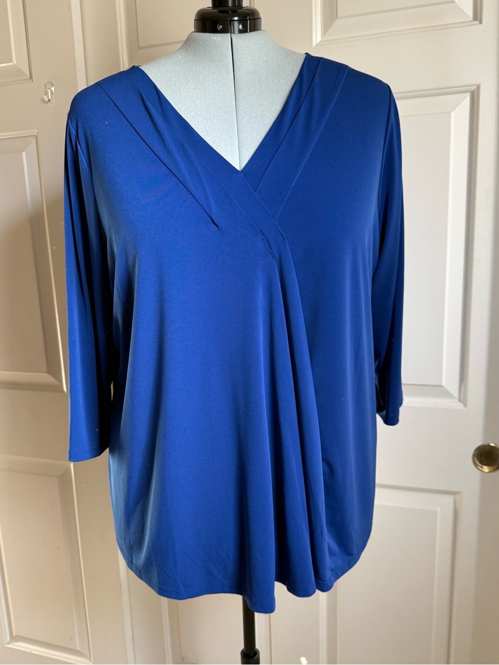 Lane Bryant Royal Blue Draped V-Neck Tunic Size 26 / 28